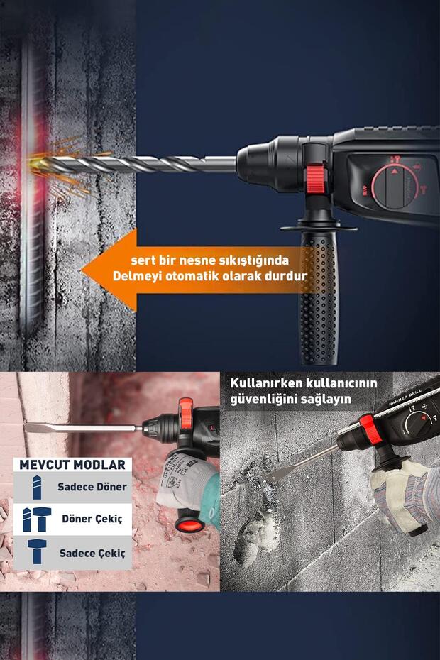 ASSUR 850W Metal Şanzımanlı Kırıcı Delici Darbeli Matkap Seti 2–28 mm